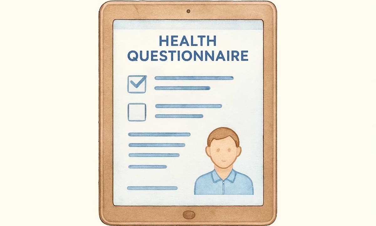 Ilustração de questionário digital de saúde
